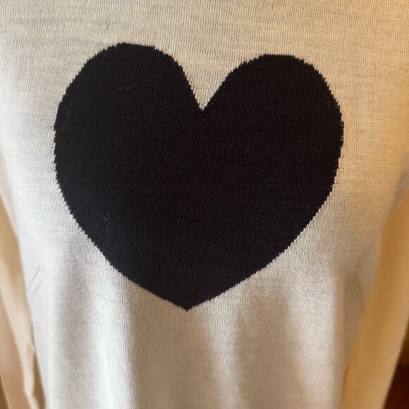 NWT! Zadig & Voltaire Gaby Heart Intarsia Sweater – Ecru – Size Small - Picture 7 of 15